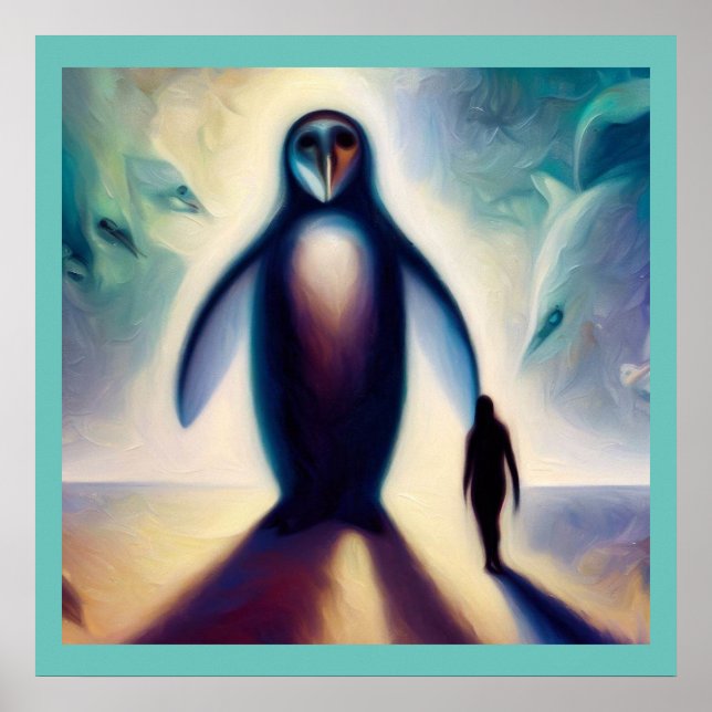 Póster Pingüino animal espiritual 2 (Frente)