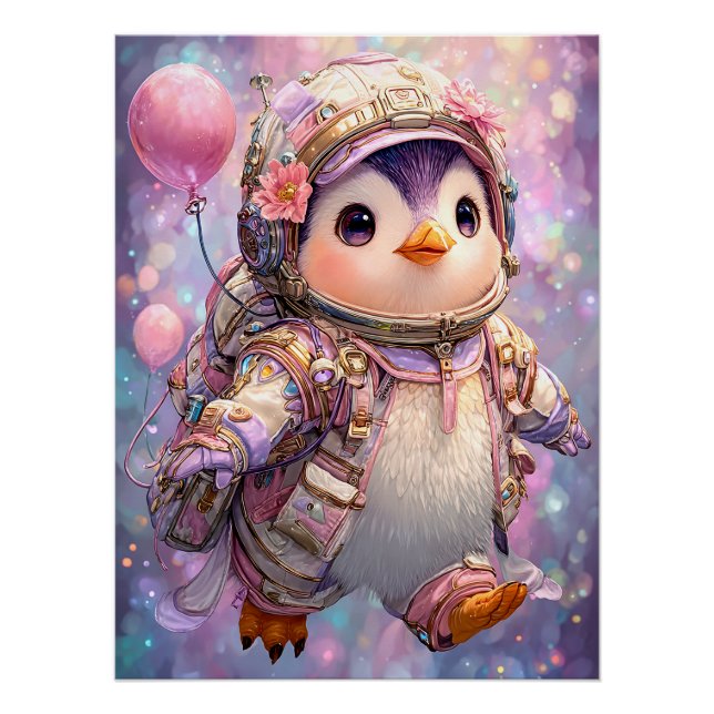 Póster Pingüino astronauta (Anverso)