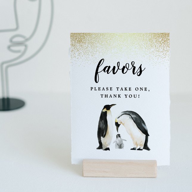 Póster Pingüino | Baby Shower Favors (Sign Mock-up)