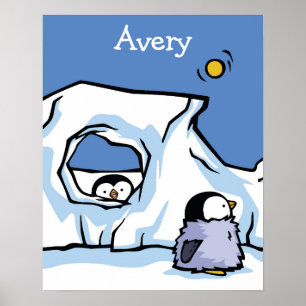 Póster Pingüino Chick Peek-a-Boo Poster