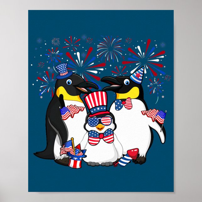 Póster Pingüino con fuegos artificiales gafas de sol Gorr (Frente)