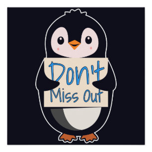 Póster Pingüino con Letrero Motivacional - No te Pierdas