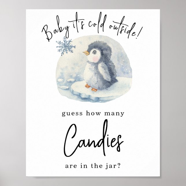 Póster Pingüino - Cuántos caramelos (Frente)