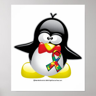 Póster Pingüino de autismo