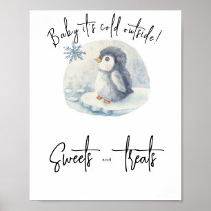 Póster Pingüino de bebé a flote - Dulces y tratamientos