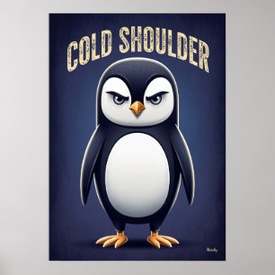 Póster Pingüino de Hombro Frío – Personaje de Dibujos Div