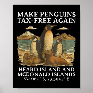 Póster Pingüino de nuevos aranceles divertidos para los p