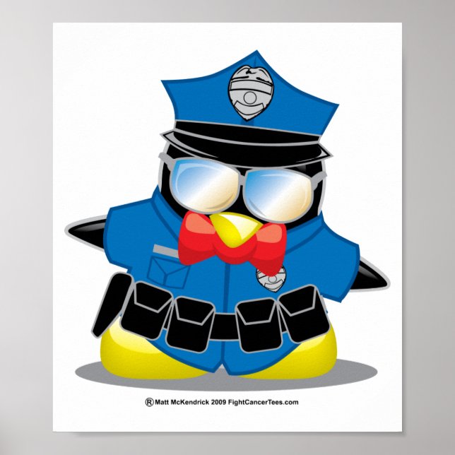 Póster Pingüino de policía (Frente)