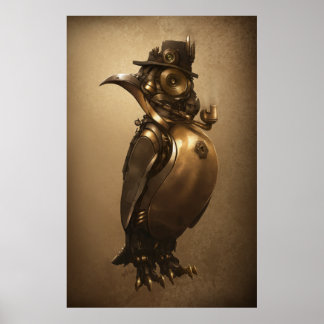 Póster Pingüino de Steampunk | Imprimir