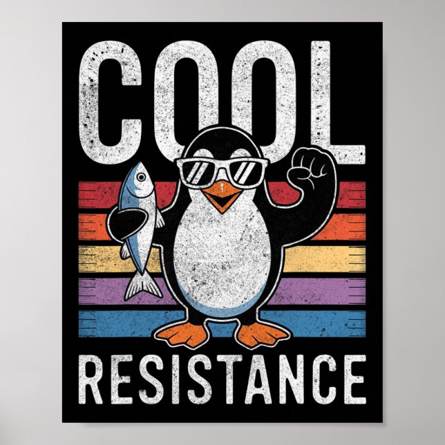 Póster Pingüino de Tarifas de Resistencia Fría Sutil Prot (Frente)