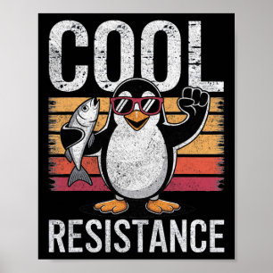 Póster Pingüino de Tarifas de Resistencia Fría Sutil Prot
