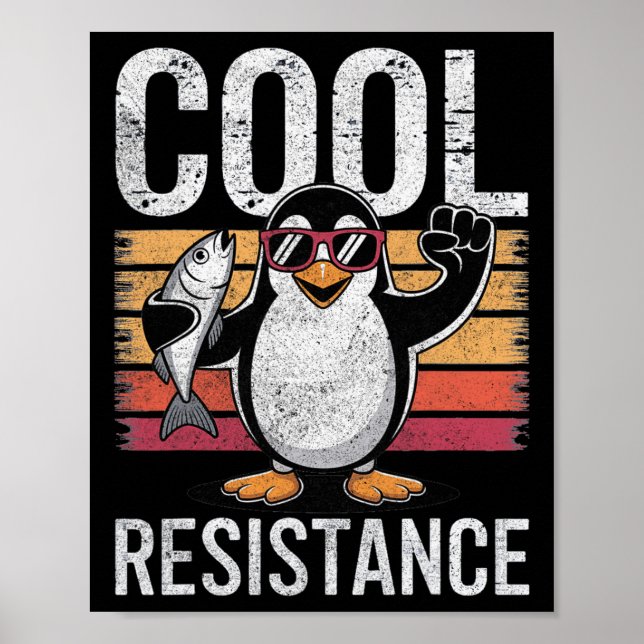 Póster Pingüino de Tarifas de Resistencia Fría Sutil Prot (Frente)
