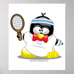 Póster Pingüino del tenis