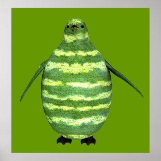 Póster Pingüino Día Nacional de la sandía