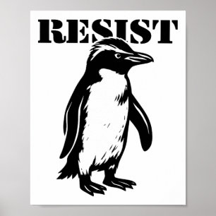 Póster Pinguino divertido resiste protesta contra arancel