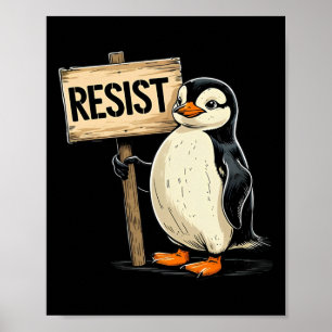 Póster Pingüino gracioso resiste a los pingüinos de Guay 