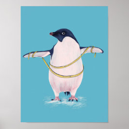 Póster Pingüino Grasa Sobre El Ave Gracioso De La Dieta