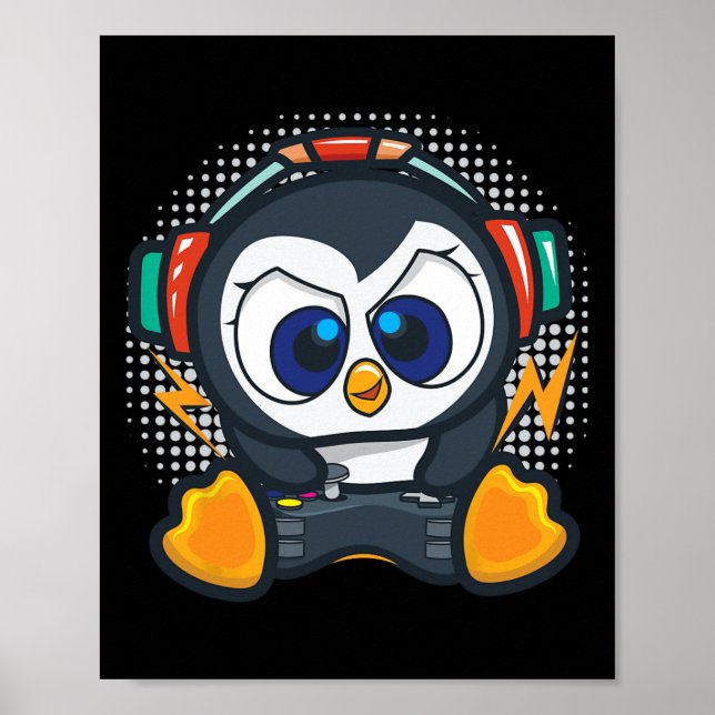 Póster Pingüino Jardín de Shirys Niños Jugadores Regalo P (Frente)