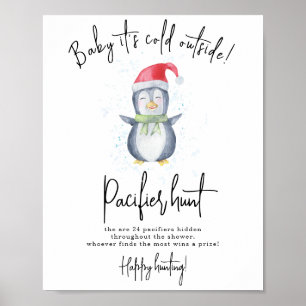 Póster Pingüino - Juego de búsqueda de chupete para baby