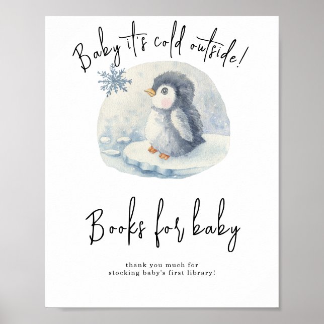 Póster Pingüino - Libros para bebé (Frente)