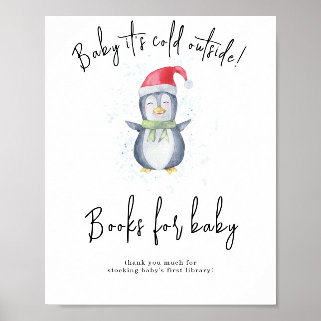 Póster Pingüino - Libros para bebé (Frente)