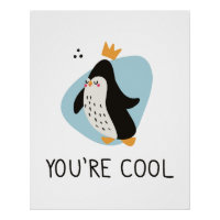 Pingüino lindo con inscripción Eres genial