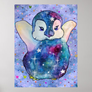 Póster Pingüino llamado Button
