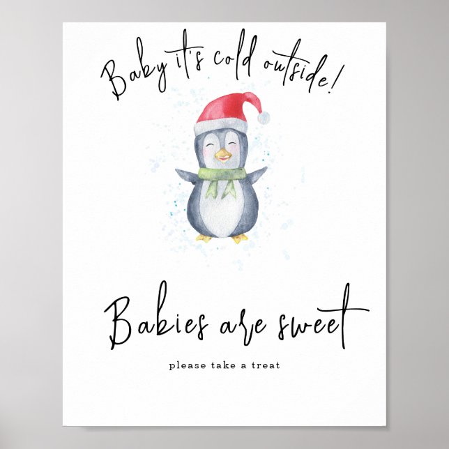 Póster Pingüino - Los bebés son dulces (Frente)