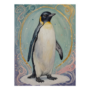 Póster Pingüino Magico Pastel