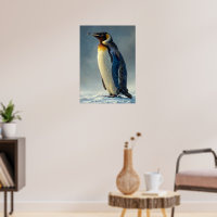 Pingüino majestuoso en la nieve del Ártico