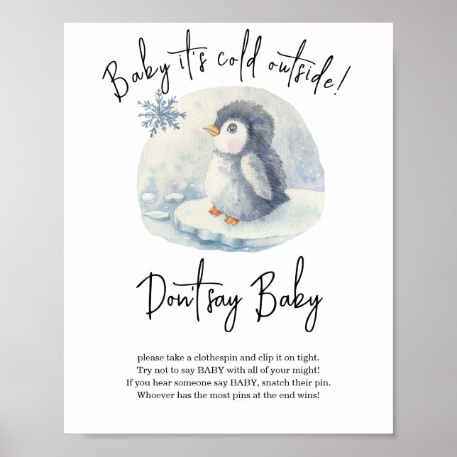 Póster Pingüino - No digas bebé (Frente)