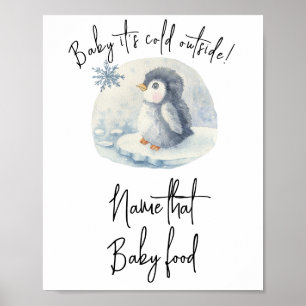 Póster Pingüino - Nombra esa comida para bebé
