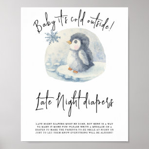 Póster Pingüino - pañales Late Night