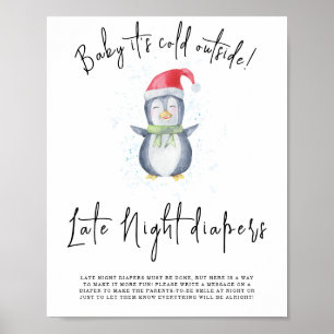 Póster Pingüino - pañales nocturnos