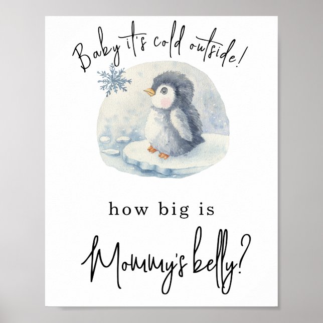 Póster Pingüino - Qué grande es la barriga de mamá (Frente)