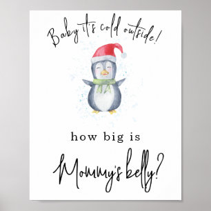 Póster Pingüino - ¿Qué tan grande está la barriga de mamá