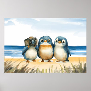 Póster Pingüinos Adorables