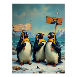 Póster Pingüinos contra Trump