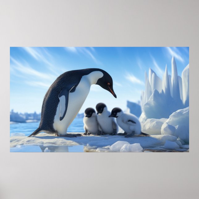 Póster Pingüinos Cute (Frente)