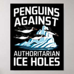 Póster Pingüinos de Trump Contra Agujeros de Hielo Autori