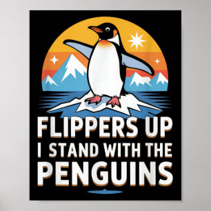 Póster Pingüinos divertidos contra las mujeres del Día de