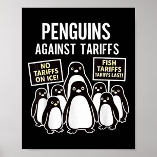 Póster Pingüinos Protestan Contra Las Tarifas, Divertidos