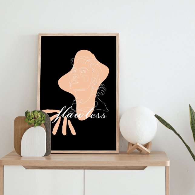 Póster Pink abstract Flawless Woman face lineart drawing (Subido por el creador)