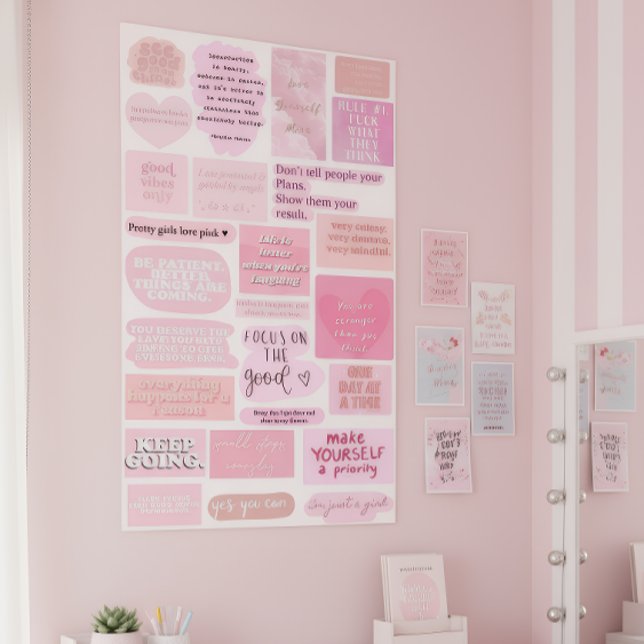 Póster Pink Aesthetic Vision Board Quotes (Subido por el creador)