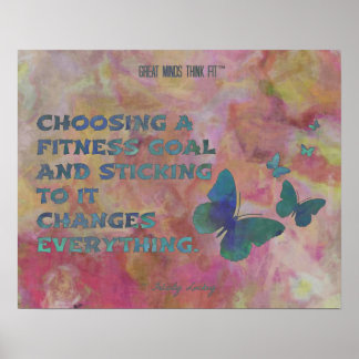 Póster Pink and Blue Fitness Butterflies