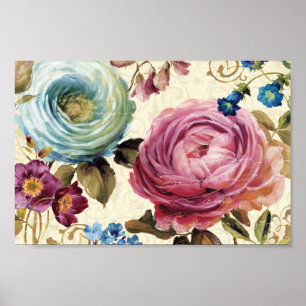 Póster Pink and Blue Rose