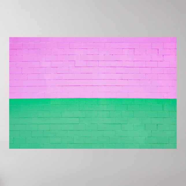 PÓSTER PINK AND GREEN PAINTED WALL (Frente)