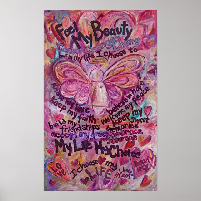Póster Pink Angel Cancer Poem Art Print Poster (Frente)