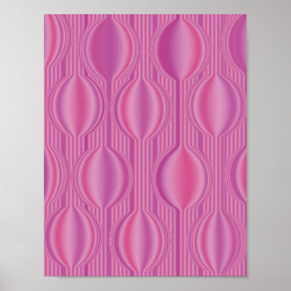 Póster Pink Art Deco Geometric Pattern Modern Decorative