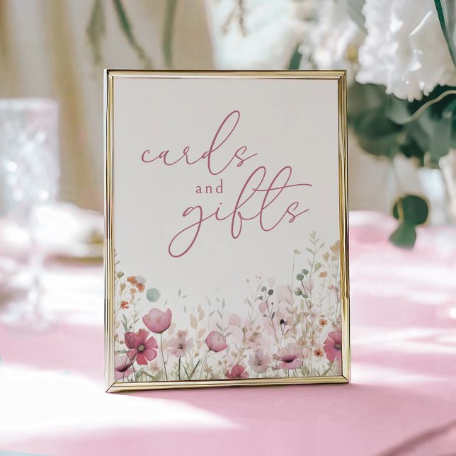 Póster Pink Baby In Bloom Wildflower Cards and Gifts Sign (Subido por el creador)